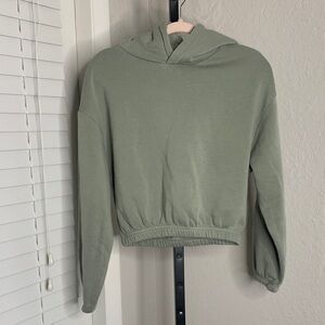 Zara cropped Green Hoodie pullover small